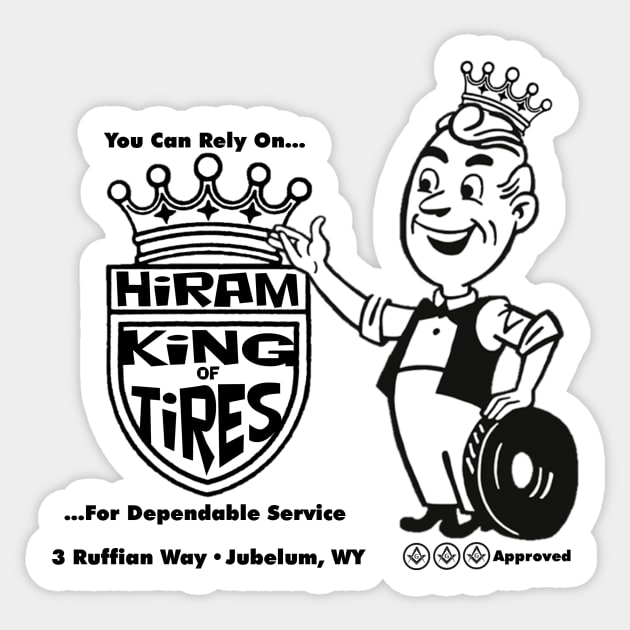 Hiram King of Tires Sticker by Dr. Mitch Goodkin